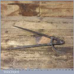 Large Vintage 13 ¾” Cast Steel Square Leg Steel Dividers - Good Condition