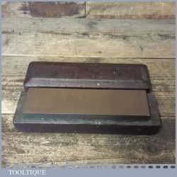 Vintage 8” x 2” Medium Grit Oil Stone In Pine Box - Good Condition