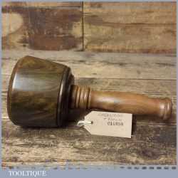 Handmade Wood Turned Old Lignum Mallet Lacewood Handle - Ebony Wedge