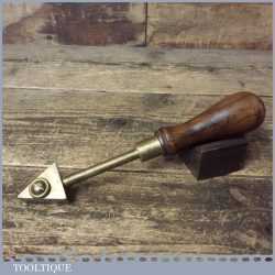 Vintage Cabinet Maker’s Veneer Brass Holder For Rotary Cutting Blades