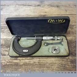 Vintage Boxed Moore & Wright No: 966 1” - 2” Imperial Micrometer - Good Condition