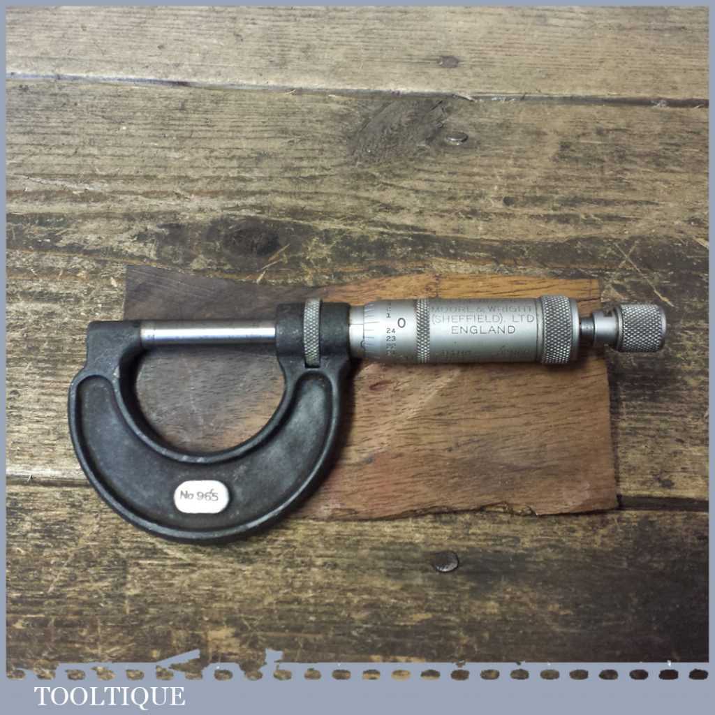 Vintage No: 965 Moore & Wright 0 - 1” Imperial Micrometer - Good Condition