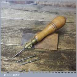 Vintage Boxwood Brass Multi Tool With Attachments - Good Condition