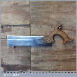 Vintage S Tyzack 9” Steel Back Pistol Grip Dovetail Saw - Sharpened