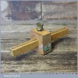 Vintage Beechwood Brass Mortice Gauge - Fully Refurbished