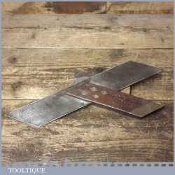 Vintage 10” Carpenter’s Mahogany Brass Mitre Hook Square - Good Condition