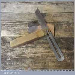 Vintage 10 ½” Mahogany Brass Sliding Bevel - Good Condition