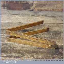 Vintage Rabone No 1375 Boxwood Brass 24” Folding Ruler - Good Condition