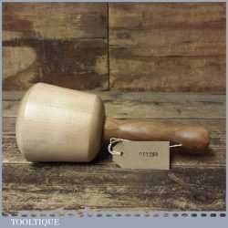 Nice Beech Wood Woodcarving Mallet 4” Wide Ash Handle Unused
