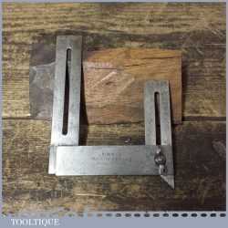 Vintage Engineers Combination Steel Try Square Bevel by H.M.M - Good Condition