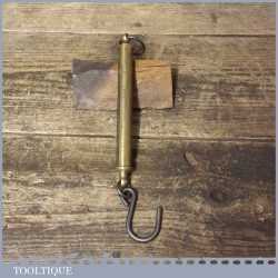 Vintage Salter Round Brass Spring Balance Hanging Scales - Good Condition