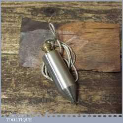 Vintage Engineered Cast Steel Plumb Bob With Brass Screw - Good Condition