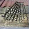 Vintage Set 9 No: Double Spur Screw Auger Bits Irwin - USA & Ridgeway