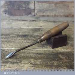 Vintage Ward 3/8” Wood Carving Reversed Curved Spoon Gouge Chisel - Sharpened Honed