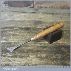Vintage 3/4” Skewed Carving Chisel Beechwood Handle - Sharpened Honed