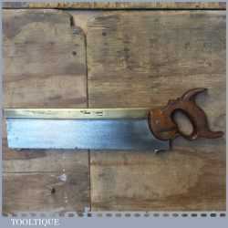 Rare Antique c.1840 I Hill Late Howel 14” Brass Back Carcass Saw 11 TPI - Sharpened