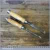 2 Vintage Cooper & Sons Fuluse 1/4” 11/16” Heavy Duty Firmer Chisels - Sharpened Honed