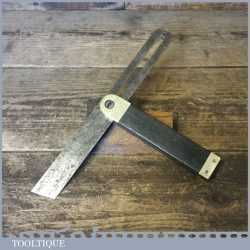 Vintage Carpenters Ebony Brass 10 ½” Sliding Bevel - Good Condition