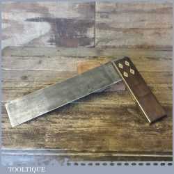  Vintage Carpenters 12” Rosewood Brass Try Square - Good Condition