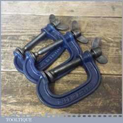 3 No: Vintage Record 2” Heavy Duty G Clamps - Good Condition