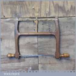 Vintage 10” Beech Bow Saw With Boxwood Handles - Good Condition