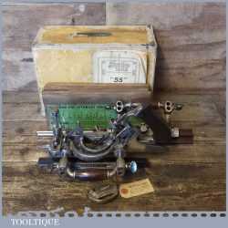 Vintage boxed Stanley Sweetheart USA No: 55 combination plough plane complete