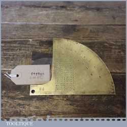 Rare Unusual Antique Brass Protractor Setting Out Tool - Good Condition