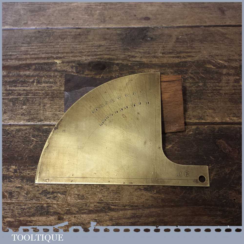 Rare Unusual Antique Brass Protractor Setting Out Tool Good Condition