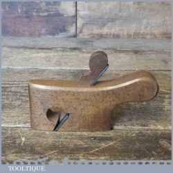 Antique Luthiers Miniature Beechwood Curved Rabbet Plane - Good Condition