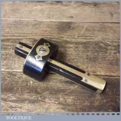 Vintage Ebony Brass Stemmed Mortise Gauge Screw Adjuster - Good Condition