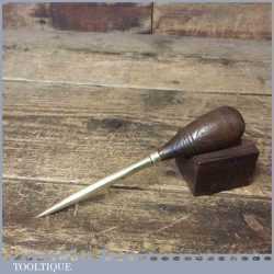 Unusual Vintage Sail Maker’s Mahogany Handle Brass Fid - Good Condition