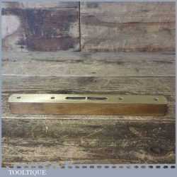 Vintage 10” Beechwood Brass Spirit Level Clear Bubble - Good Condition