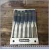 6 Vintage Stanley Carpenter’s No: 5002 Socketed Bevel Edge Chisels - Sharpened