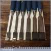 6 Vintage Stanley Carpenter’s No: 5002 Socketed Bevel Edge Chisels - Sharpened