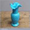 Vintage Bagley Pastel Blue Opaline Glass Vase With Fluted Top