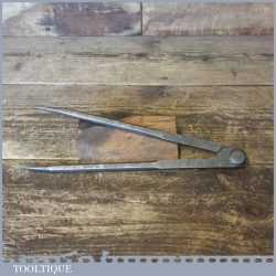 Vintage leatherworking box jointed steel dividers in good used condition.