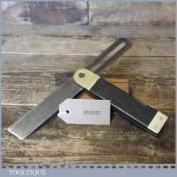 Vintage carpenters ebony and brass 9” sliding bevel in good used condition.