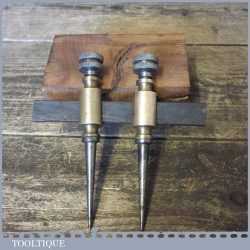 Quality Vintage Pair 6” Gunmetal Trammel Points - Good Condition