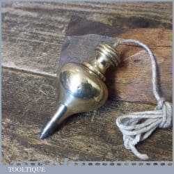 Vintage 3” Steel Tipped Solid Brass Plumb Bob - Good Condition