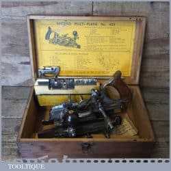 Superb Vintage Boxed Record No: 405 Combination Plough Plane - Rosewood Handles