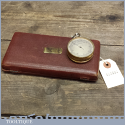 Vintage Old Pocket Barometer With Part Set Of Architects Drawing Tools