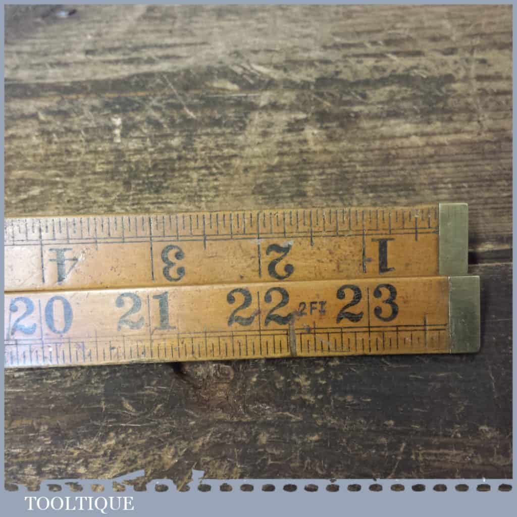 Vintage Dutch 2ft Imperial Boxwood Brass Folding Ruler – Good Condition ...