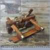 Antique W. Burton Beech Brass Sash Fillister Plane - Boxwood Wedges Insert