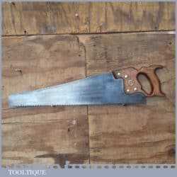 Vintage 22” Henry Disston Philadelphia USA D8 Cross Cut Panel Saw 4 TPI - Sharpened