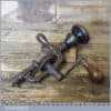 Rare Antique 18th Century Cast Steel Single Pinion Hand Drill - Good Condition