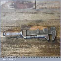 Vintage Adjustable Automotive Spanner Wrench Wooden Handle