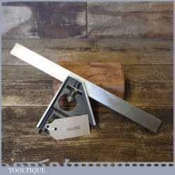 Vintage English Cast Steel Adjustable Combination Square - Good Condition