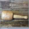 Nice Beech Wood Woodcarving Mallet 4” Wide Ash Handle - Good Condition