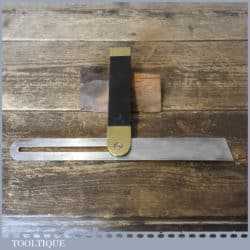Vintage S. Tyzack & Son Carpenters Ebony Brass Sliding Bevel