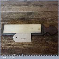 Vintage 6” x 1 ½” Coticule Natural Wet Stone - Shaped Mahogany Base